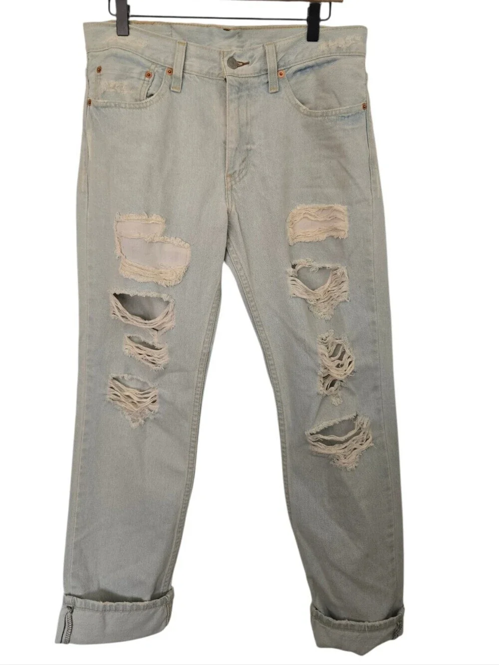 Levi’s 511 Distressed Jeans W32 L30 Light Wash Ripped Denim